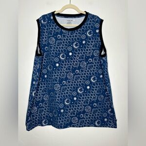 TomboyX Blue Black Celestial Print Tank Top Size 3X Summer Vacation